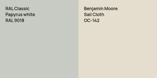 RAL 9018 Papyrus white vs OC-142 Sail Cloth