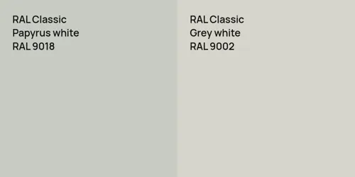 RAL 9018 Papyrus white vs RAL 9002  Grey white