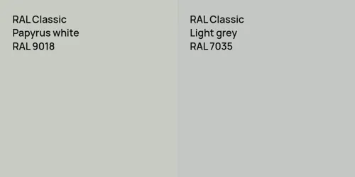 RAL 9018 Papyrus white vs RAL 7035  Light grey