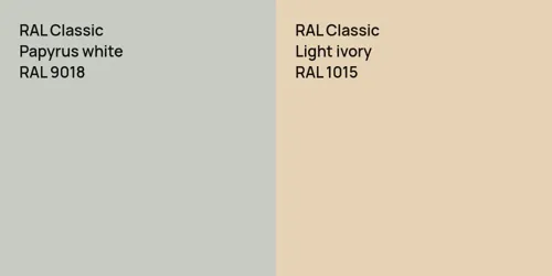 RAL 9018 Papyrus white vs RAL 1015  Light ivory