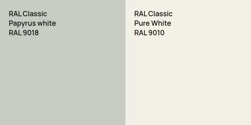 RAL 9018 Papyrus white vs RAL 9010 Pure White