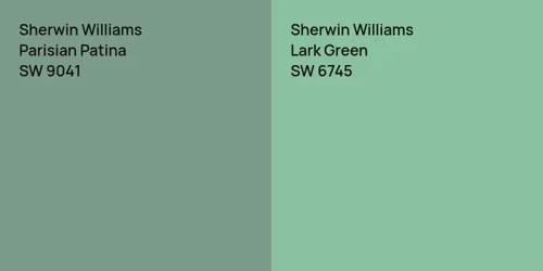 SW 9041 Parisian Patina vs SW 6745 Lark Green