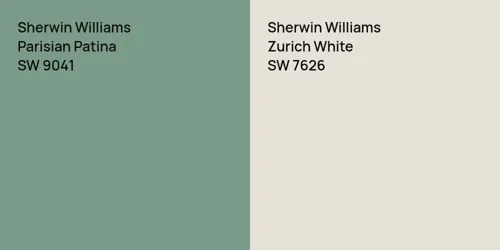 SW 9041 Parisian Patina vs SW 7626 Zurich White