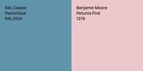 RAL 5024 Pastel blue vs 1276 Petunia Pink