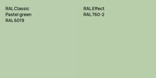 RAL 6019  Pastel green vs RAL 760-2 