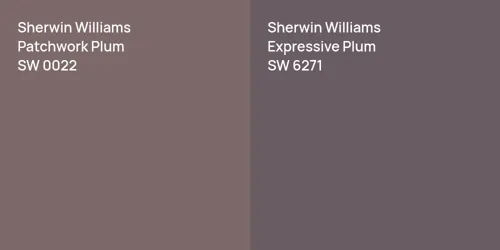 SW 0022 Patchwork Plum vs SW 6271 Expressive Plum