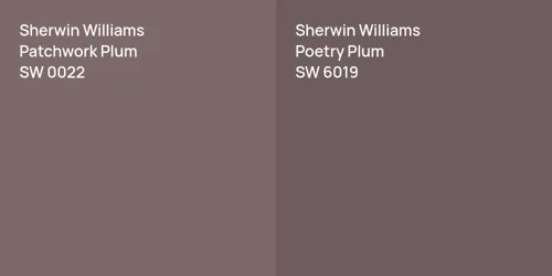 SW 0022 Patchwork Plum vs SW 6019 Poetry Plum