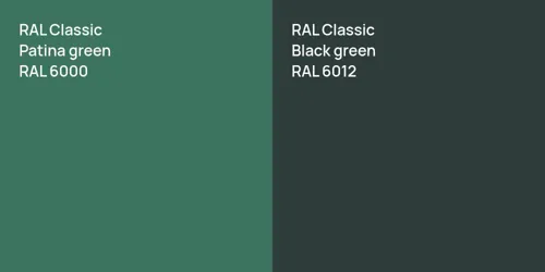 RAL 6000  Patina green vs RAL 6012  Black green