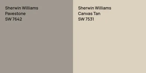 SW 7642 Pavestone vs SW 7531 Canvas Tan