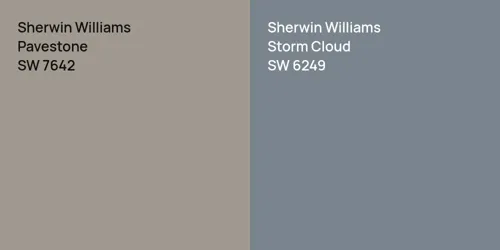 SW 7642 Pavestone vs SW 6249 Storm Cloud