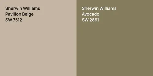 SW 7512 Pavilion Beige vs SW 2861 Avocado