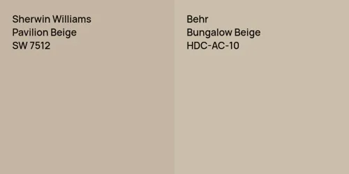 SW 7512 Pavilion Beige vs HDC-AC-10 Bungalow Beige