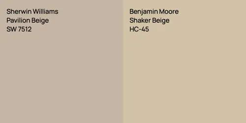 SW 7512 Pavilion Beige vs HC-45 Shaker Beige