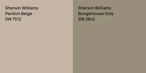 SW 7512 Pavilion Beige vs SW 2845 Bunglehouse Gray