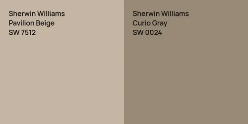 SW 7512 Pavilion Beige vs SW 0024 Curio Gray