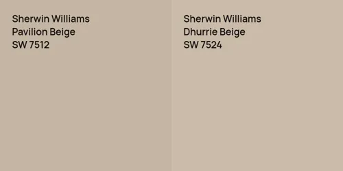 SW 7512 Pavilion Beige vs SW 7524 Dhurrie Beige