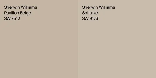 SW 7512 Pavilion Beige vs SW 9173 Shiitake