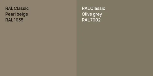 RAL 1035  Pearl beige vs RAL 7002  Olive grey