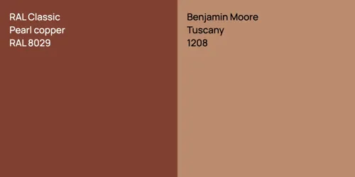 RAL 8029  Pearl copper vs 1208 Tuscany