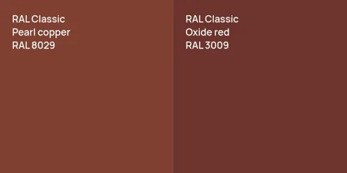 RAL 8029  Pearl copper vs RAL 3009  Oxide red