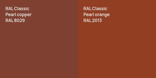 RAL 8029  Pearl copper vs RAL 2013  Pearl orange