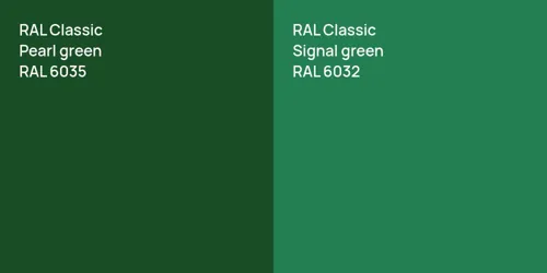 RAL 6035  Pearl green vs RAL 6032  Signal green