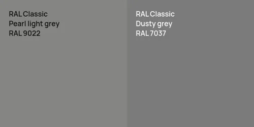 RAL 9022  Pearl light grey vs RAL 7037  Dusty grey