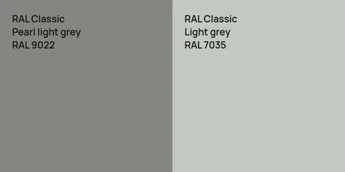 RAL 9022  Pearl light grey vs RAL 7035  Light grey