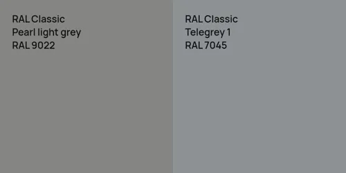 RAL 9022  Pearl light grey vs RAL 7045  Telegrey 1