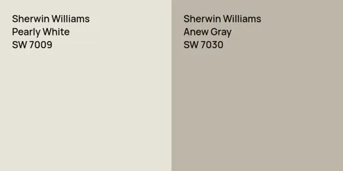 SW 7009 Pearly White vs SW 7030 Anew Gray