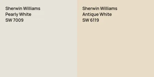 SW 7009 Pearly White vs SW 6119 Antique White