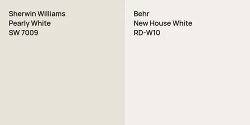 SW 7009 Pearly White vs RD-W10 New House White