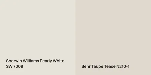 SW 7009 Pearly White vs N210-1 Taupe Tease