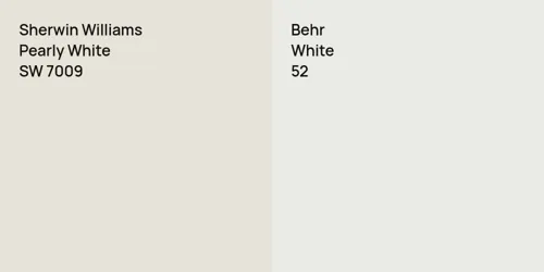 SW 7009 Pearly White vs 52 White