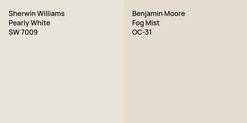 SW 7009 Pearly White vs OC-31 Fog Mist