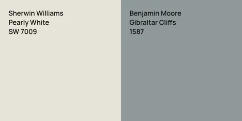 SW 7009 Pearly White vs 1587 Gibraltar Cliffs