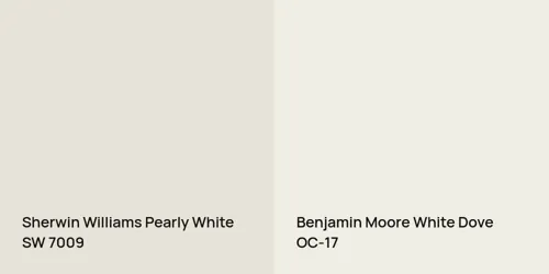 SW 7009 Pearly White vs OC-17 White Dove