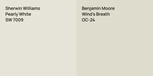 SW 7009 Pearly White vs OC-24 Wind's Breath