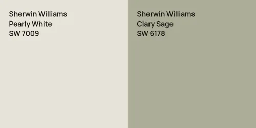 SW 7009 Pearly White vs SW 6178 Clary Sage