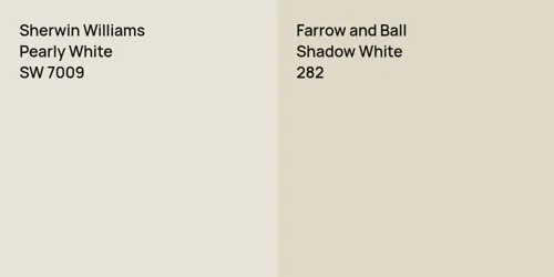 SW 7009 Pearly White vs 282 Shadow White