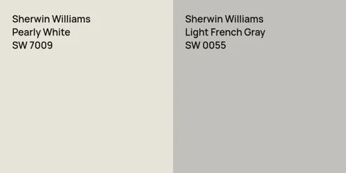 SW 7009 Pearly White vs SW 0055 Light French Gray