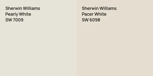 SW 7009 Pearly White vs SW 6098 Pacer White