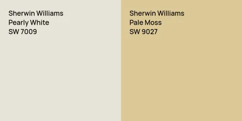 SW 7009 Pearly White vs SW 9027 Pale Moss