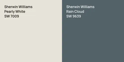 SW 7009 Pearly White vs SW 9639 Rain Cloud