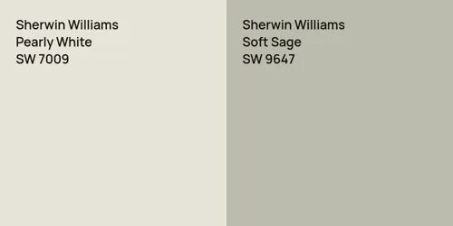 SW 7009 Pearly White vs SW 9647 Soft Sage