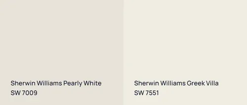 SW 7009 Pearly White vs SW 7551 Greek Villa