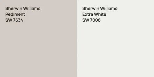 SW 7634 Pediment vs SW 7006 Extra White