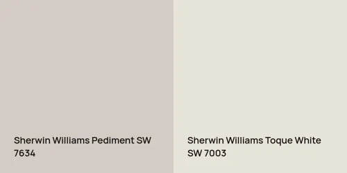 SW 7634 Pediment vs SW 7003 Toque White