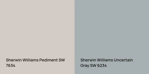 SW 7634 Pediment vs SW 6234 Uncertain Gray