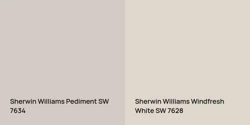 SW 7634 Pediment vs SW 7628 Windfresh White